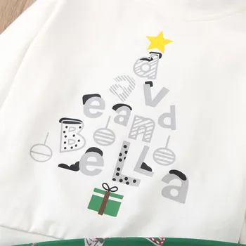 Kalėdų Print T-Marškinėliai, Kelnės Vaikams 0-2Y Kūdikių Medvilnės ilgomis Rankovėmis Marškinėliai Topai Kelnes Rudens Žiemos Kalėdos Namų Drabužių Rinkiniai