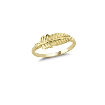 14 karatų Aukso Plunksna Dizaino Žiedas Moterims