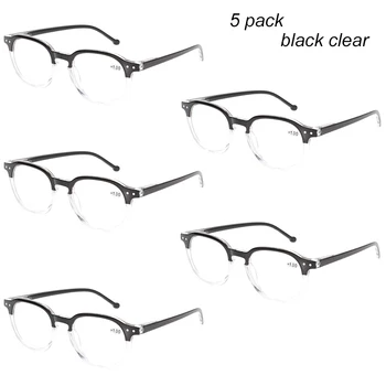 2018 m., naujas 5 pack vyrams ir moterims, skaitymo akiniai mados permatomas rėmo dizainas pavasario vyrių skaitytojai 0.5 1.5 2.0 2.5 3.0 4.0