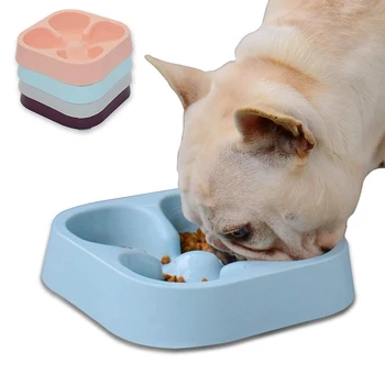 Šuo užspringti prevencijos dubenį kačių maisto dubenėlį pet lėto maisto dubenėlį teddy bichon šėrimo dubuo