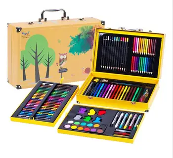 158pcs Vaikų piešimo meno rinkinys su dovanų dėžutė meno reikmenys dažymo įrankiai mokinių akvarelė pen