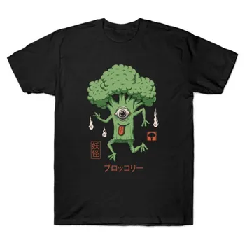 Karšto Pardavimo T Shirt Vyrai T-shirt Harajuku Streetwear Medvilnės Marškinėlius Trumpas Sve Vasaros Viršūnes youkai brokoliai Tee HipHop Bla Spausdinti