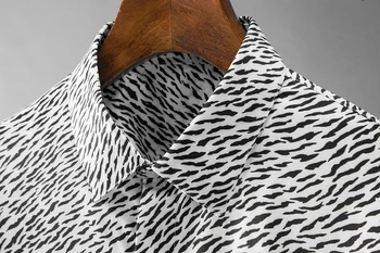Medvilnės Marškinėliai Vyrų Aukštos Kokybės ilgomis Rankovėmis Leopardas Spausdinti Mens Marškinėliai Mados Slim Fit Šalies Vyrai Suknelė Marškiniai 3XL