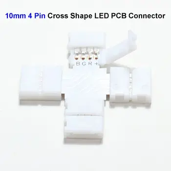200pcs 10mm 4 Pin L Formos, 5050 LED Juosta PCB Jungties Adapteris, Skirtas 3528 SMD 5050 RGB LED Juostos Litavimo Nr.