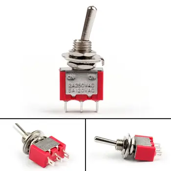 5vnt Raudona Mini MTS-102 3-Pin SPDT APIE-5A 120VAC Miniatiūriniai Perjungimo Jungikliai