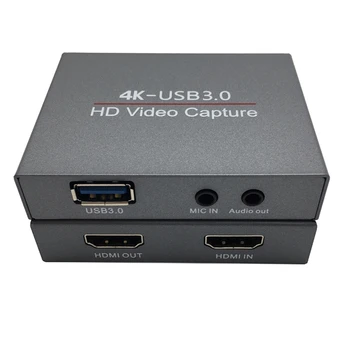 USB3.0 HDMI HD Video Capture Card OBS Diktofonas, Palaiko 4K Įvesties/Išvesties 1080P Įrašymas