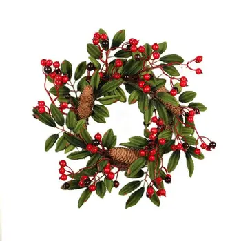 Naujas Kalėdų Medžio Sienos, Durys, Durų Apdaila Šalies Namų Kalėdų Ornamentu Dirbtinių Raudonųjų Vaisių Pušies Kankorėžis Vainikas Pakabinti Girliandas Augalai