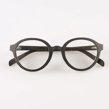 Plonas šviesos patvarus ovalo formos juodasis mediniai akiniai nuo saulės apvalus aliuminio, medienos akinius, skaitymo akiniai, optiniai akiniai, akinių rėmeliai
