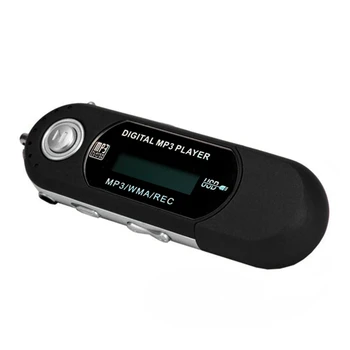 Ekrano MP3 U disko No. 7 baterija kortelė USB in-line radijo kasečių grotuvas, juoda