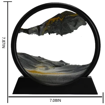 Karšto SV-Slankusis Smėlis paveiksl Turas Stiklo 3D Giliai Jūros Sandscape Judesio Ekrane Teka Smėlio Rėmas(7inch)