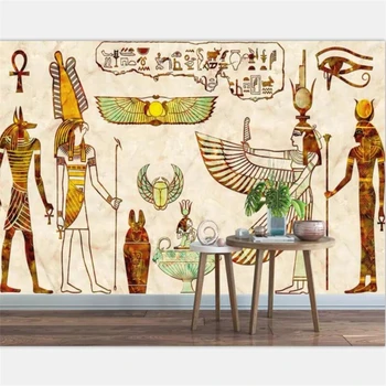 Beibehang Tapetai, freskos pasirinktinius nuotraukų namų dekoro gyvenimo kambario, miegamasis retro egipto idol freskos TV fono sienos nuotrauką