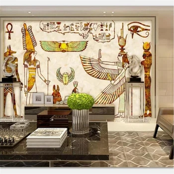 Beibehang Tapetai, freskos pasirinktinius nuotraukų namų dekoro gyvenimo kambario, miegamasis retro egipto idol freskos TV fono sienos nuotrauką