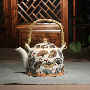 MHV Keramikos arbatinukas 1500ML , didelės talpos, mėlynos ir baltos spalvos porceliano, keramikos, rankų darbo arbatinukas, stiklo arbatinukas, su filtro