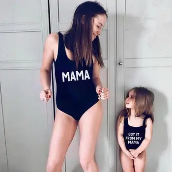 2020 naujas Vasaros Vaikų šeimos Spausdinti lovely baby girl Tankinis maudymosi kostiumėliai, Nustatyti motina dukra maudymosi kostiumėlį lydyto Baby Girl keltą