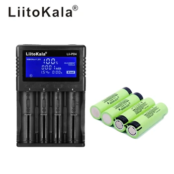 1 vnt LiitoKala lii-PD4 LCD), 3,7 v 18650 21700 Carregador de bateria + INR18650 4 vnt.), 3,7 v 18650 3400 mah 34B li-ion Baterias iš Naujo