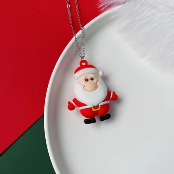 Kalėdų Karoliai Moteris Silikono Karoliai Moterys, Santa Claus Pakabukas Ponios Aukštos Kokybės Juvelyriniai Dirbiniai Lady Papuošalų Mados Collier