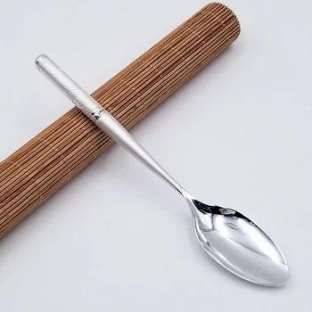 Xiangyun 999 sidabro šaukštu apvali rankena ilga rankena, koja sidabrinė šaukštas namų sidabro stalo įrankiai sidabro naudoti ryžių, šaukštas sriubos šaukštas