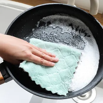 Virtuvės rankšluosčiai Anti-tepalas valymo šluostės veiksmingai Super Absorbentas Skudurėliu Namų Plauti Indų, Virtuvės plovimo, Valymo įrankiai