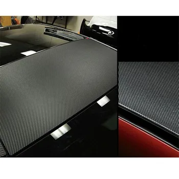 30x125cm Black 3D Anglies Pluošto Tekstūra Decal prietaisų Skydelio Vinilo Įvyniojimas Dekoratyvinis Automobilių Kėbulo Lipdukas