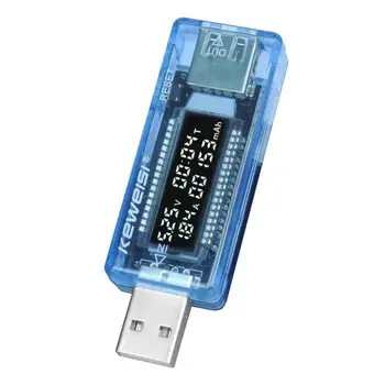 8 1 LCD QC 2.0 3.0 USB Dabartinis Įtampos Detektorius Voltmeter Ammeter Įkroviklio Talpa Testeris, Matuoklis Galia Bankas