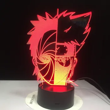 Naruto 3D Iliuziją, LED Lempos, Spalvinga Touch Naktį Šviesos GX2892