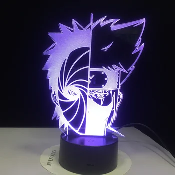 Naruto 3D Iliuziją, LED Lempos, Spalvinga Touch Naktį Šviesos GX2892