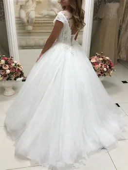 Užsakymą iki 2021 m. Naujo Dizaino Kamuolys suknelė Vestuvių Suknelė Tiulio Nėrinių Duobute Elegantiškas Oficialus Jaunavedžių Vestuvių Suknelės EY39