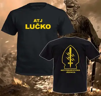 2018 m. Vasaros Mados Karšto Pardavimo Vyrai, O-Neck T Shirt Įkvėpė ATJ LUCKO kroatijos Kovos su Terorizmu Specialus Vienetas Jėga Marškinėliai