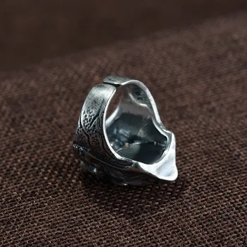 S990 Tailando sidabro amatų atkurti senovės būdų žiedas mados dervos kaukolė akių vyrų akto vaidmuo ofing yra tai, ragavęs