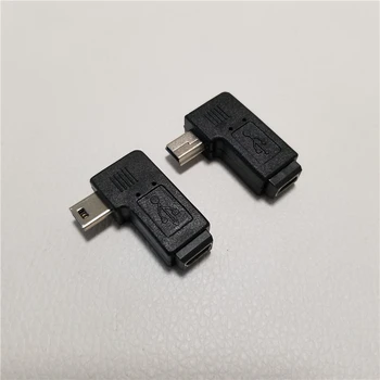 1 vnt Teisę ir 1 vnt Kairysis Kampas Kryptį 90 Laipsnių 5Pin Mini USB B Male, kad Moterų Adapteris Jungties Lizdas Bendras PC 