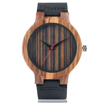 Vyrų Laikrodžiai Pobūdžio Medžio, Bambuko Moterų Analoginis Laikrodis Antikvariniai natūralios Odos Dirželis Kūrybos Rankų darbo Dovana Reloj de madera