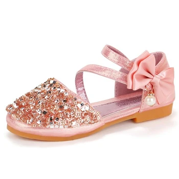 Specialių pradėti 2019 m. pavasarį, vasarą, naujos merginos princesė odiniai batai korėjos vaikų china mergaičių, kūdikių Perlas vestuvių šokių bateliai