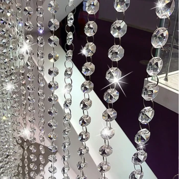 Crystal Kelių Granulių Užuolaidų Plastiko Kristalų Užuolaidų Durų Švenčių Šalies Namų Vestuvių Dekoravimas