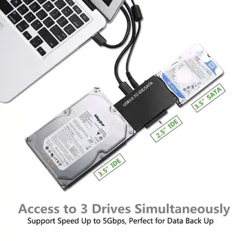 SATA į USB IDE Adapteris, USB 3.0-2.0 Sata 3 Laidas 2.5 3.5 Kietajame Diske HDD SSD Konverteris IDE, SATA Disko Išplėtimo Plokštę