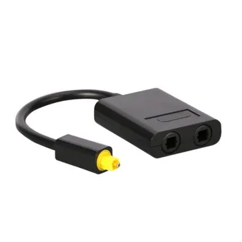 Xiwai Dual Port Toslink Skaitmeninis Optinis Audio Splitter Adapteris Optinio Pluošto Garso Kabelis 1-2 Iš Juodos Spalvos