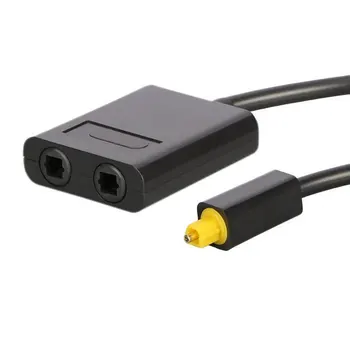 Xiwai Dual Port Toslink Skaitmeninis Optinis Audio Splitter Adapteris Optinio Pluošto Garso Kabelis 1-2 Iš Juodos Spalvos
