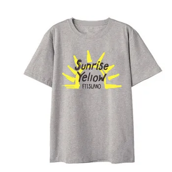 Naujas mados Kpop FTIsland dešimties metų Saulėtekio Geltonos Albumas Marškinėliai HipHop Laisvus Marškinėlius Marškinėliai trumpomis Rankovėmis Viršuje T-shirt