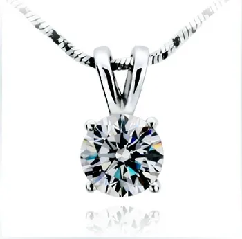 2 Karatų Briliantas Turas Cut Diamond Engagement Pakabukas Karoliai Kietas Platinum 950 Geriausią Nuotakos Vestuvių Papuošalai