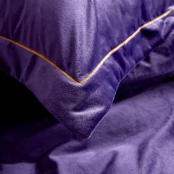 Vientisos spalvos Patalynės komplektas Siuvinėjimo 4pcs/set Queen ' King size Žiemos stora antklode padengti nustatyti Ne užpildas 2019 Aukštos kokybės lova rinkinys