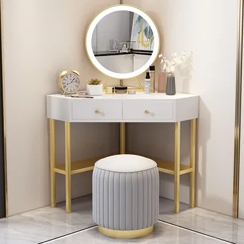 Prabangus ir stilingas Šiaurės kampe tualetinis staliukas high-end flanelė audiniai šiuolaikinės paprasta miegamojo kampe kampe tualetinis staliukas Yi