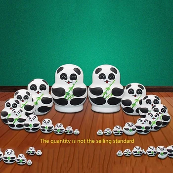 10vnt/Set Mediniai Panda Gyvūnų rusijos Lizdus Lėlės Žaislas Rankų darbo Amatų Vaikai Dovanų Žvalgybos, Vystymosi Žaislai