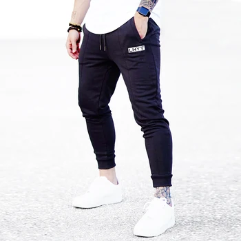 Men' s Poilsiu Kelnes Laiškas Spausdinti Aukštos Juosmens Sweatpants Sport Vyriškos Kelnės Atsitiktinis Ilgos Kelnės Raumenų Streetwear