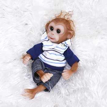 20cm Realus Baby Monkey Tikroviška Lėlė Reborn Baby Monkey Rankų darbo Išsamios Tapybos Boneca macaco bebe žaislai
