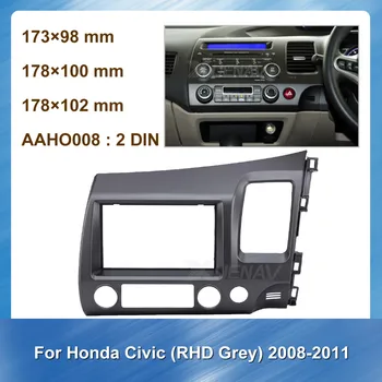 Automobilių Auto Radijo Multimedijos fascia Honda Civic Honda 2008-2011 Pilka RHD DVD Pultas Brūkšnys Mount Apdailos Montavimo Komplektas Rėmas