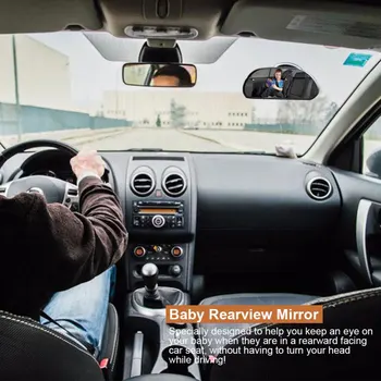 DSYCAR 1Pcs Automobilio Salono galinio vaizdo Veidrodis, Automatinis Saugos Lengva Peržiūrėti galinė Keliavietė Sėdynė Reguliuojami Veidrodėliai Kūdikis Susiduria išoriniai Automobilių Reikmenys
