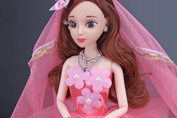 NK Viena Vnt Lėlės Suknelė Princesė Raudona Gale Vestuvių Suknelė Kilnus Šalis Suknelė Barbie Lėlės Priedai Mergina Lėlės-Geriausia Dovana