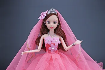 NK Viena Vnt Lėlės Suknelė Princesė Raudona Gale Vestuvių Suknelė Kilnus Šalis Suknelė Barbie Lėlės Priedai Mergina Lėlės-Geriausia Dovana