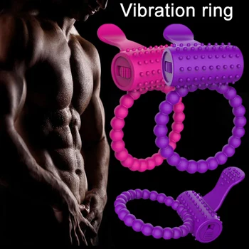 Vibratoriai Nedelsiant cockring ilgalaikį Ejakuliacija Užraktas Baudos trigubai vibratorius, Sekso Žaislai produktą Vyrų varpos extender kamuolys linijos-50