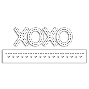 XO Simbolis ir Širdies Krašto Pasienio Metalo Pjovimo Miršta Trafaretai, skirti Scrapbooking Įspaudas Mirti Korteles Popieriaus Amatų Naujas 2019