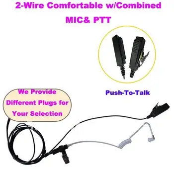 Geros Kokybės, 2-Wire Komfortą Akustinis Vamzdis Ausinės w/Bendra TR & MIC Du būdu Radijo imtuvai